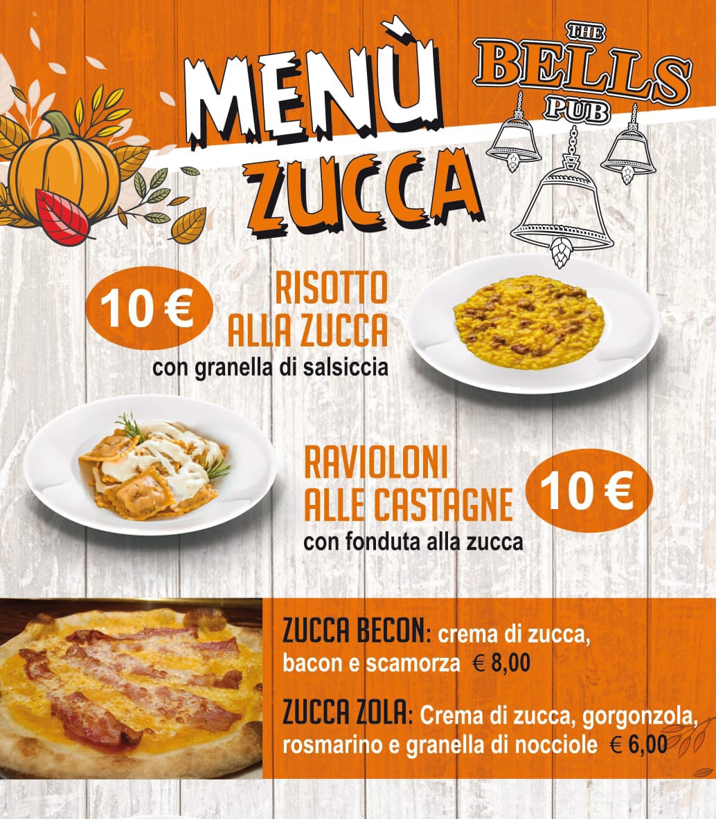 The_Bells_Pub's tweet photo. A grande richiesta torna il menù ZUCCA https://t.co/uxUvb7ePGZ