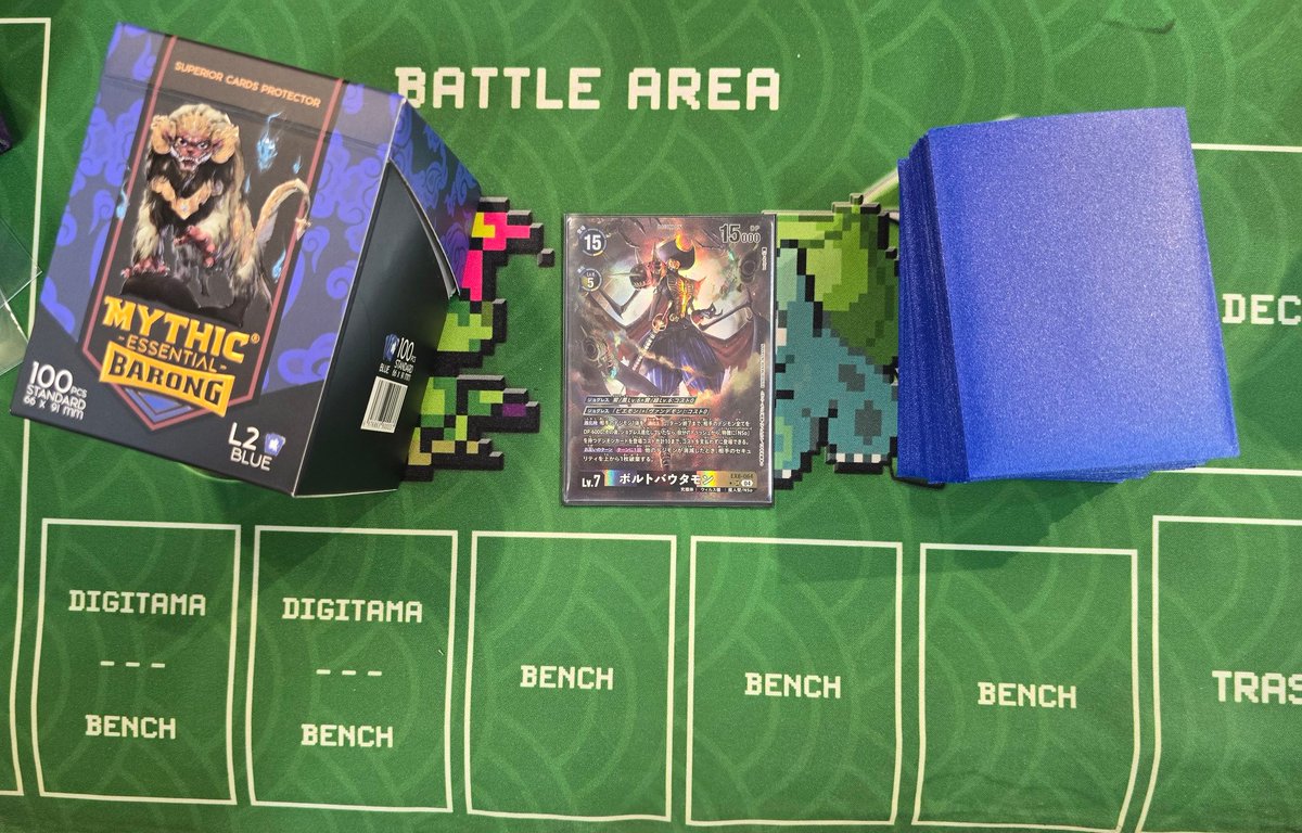 Kurova1990's tweet photo. Big thanks to Mythic Essential for supporting UNKERS in our BCF prep! The cards feel amazing in hand, and the matte finish is absolutely spot on—exactly what we love!
Get them @KouritenSG while stocks last!
#UNKER最强
#digimontcg
#BCFSG https://t.co/r4KW4EHYRf