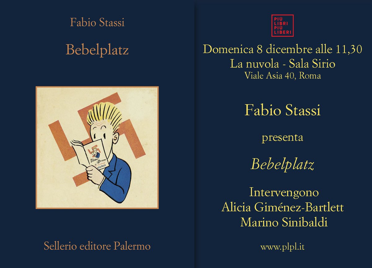sellerioeditore's tweet photo. Una grande giornata oggi a @piulibri24.  Si comincia  alle 11.30 in Sala Sirio con #FabioStassi  e #Bebelplatz con Alicia Giménez #Bartlett e @marinosinibaldi https://t.co/ShZyjtcrrE