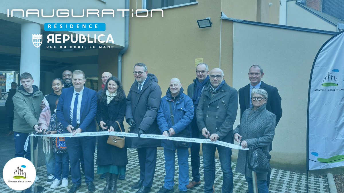 👏 Inauguration de la résidence REPUBLICA au #Mans en présence de nombreux élus !🏘️ 12 #logements sociaux livrés, un pas vers la revitalisation urbaine et un accès facilité aux commerces et transports.✅ Un #projet qui répond aux défis du logement en centre-ville !