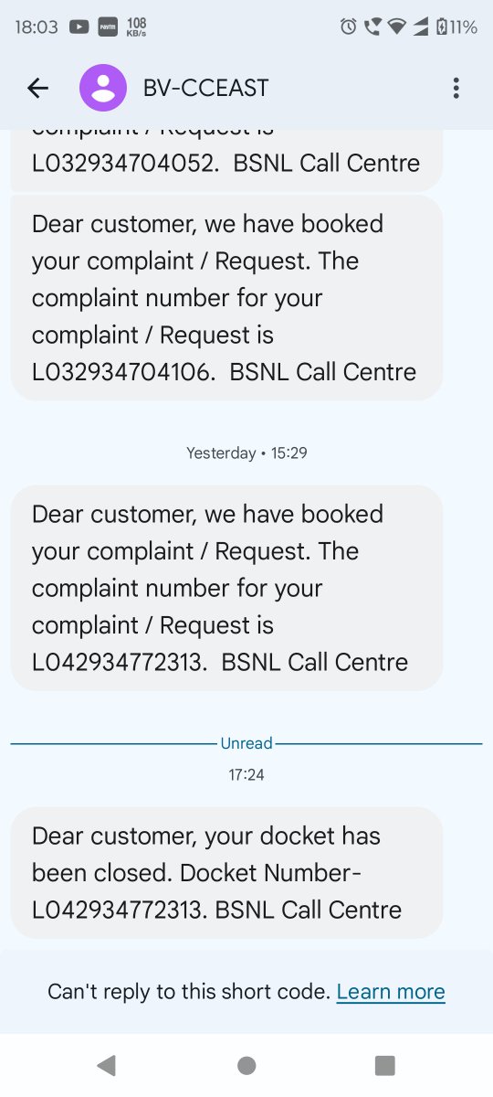 nm_bharti's tweet photo. Complaint is closed without resolve problems volte not enabled yet. 
Pls activate VOLTE @bsnl_care 
@BSNLCorporate @BSNL_BR https://t.co/BksKfSZMUP