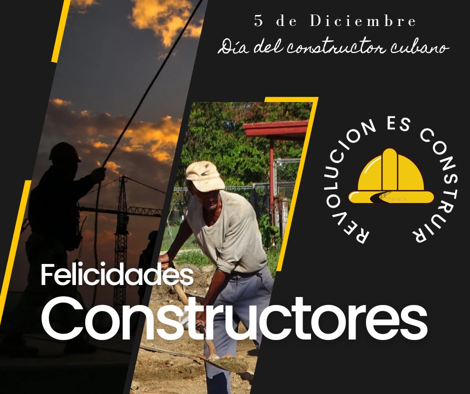 conenca2's tweet photo. ¡¡¡¡Felicidades a todos los constructores !!!! 🎊 
@CubaMicons 
@CubaCubacons 
@SNTC_Cuba 
#DesdeLosCimientosConstruimos #RevolucionEsConstruir
#DíaDelConstructor🇨🇺 https://t.co/TGBYDZ0Ec9
