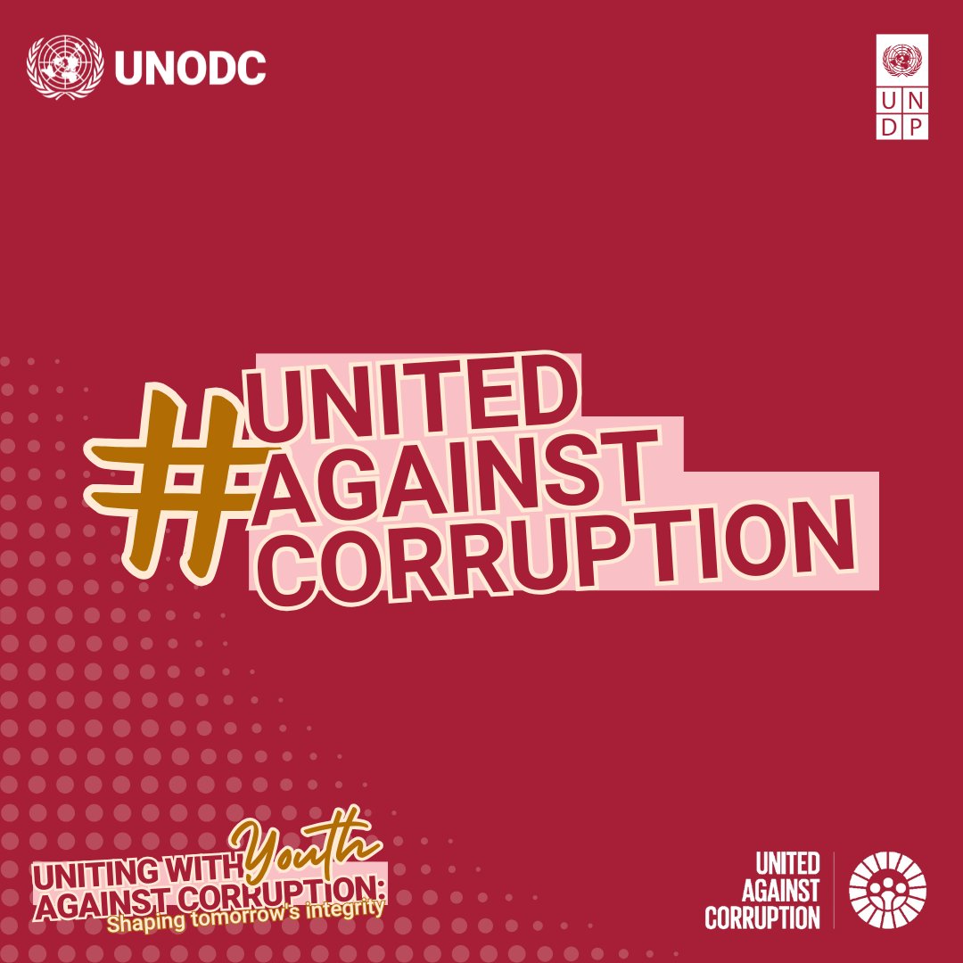 UNDP Anti-Corruption (@undpgain) on Twitter photo 9 December is International Anti-Corruption Day! #IACD2024
Corruption threatens young people’s future. Find out more on anticorruptionday.org.
Stand #UnitedAgainstCorruption with youth to build a world of fairness and integrity. #YouthLead
<a href="/UNDPGPCG/">UNDP Global Policy Centre for Governance</a> 9 December is International Anti-Corruption Day! #IACD2024
Corruption threatens young people’s future. Find out more on anticorruptionday.org.
Stand #UnitedAgainstCorruption with youth to build a world of fairness and integrity. #YouthLead
<a href="/UNDPGPCG/">UNDP Global Policy Centre for Governance</a>