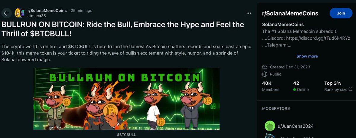 BTCBToken's tweet photo. 💰 $BTCB is live on the #1 Solana Memecoin subreddit

SMAH IT GUYS

https://t.co/mjaEjBtiZy https://t.co/4zO1F5D4GA