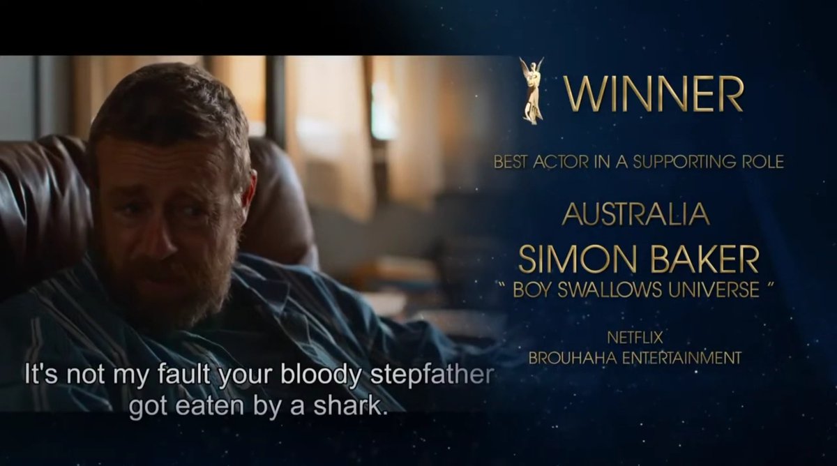 onemoveahead's tweet photo. Congratulations to #SimonBaker who won Best Actor in a supporting role at the Asian Academy Creative Awards for his exceptional performance in Boy Swallows Universe. 💫 https://t.co/99ZXTJz3Hw