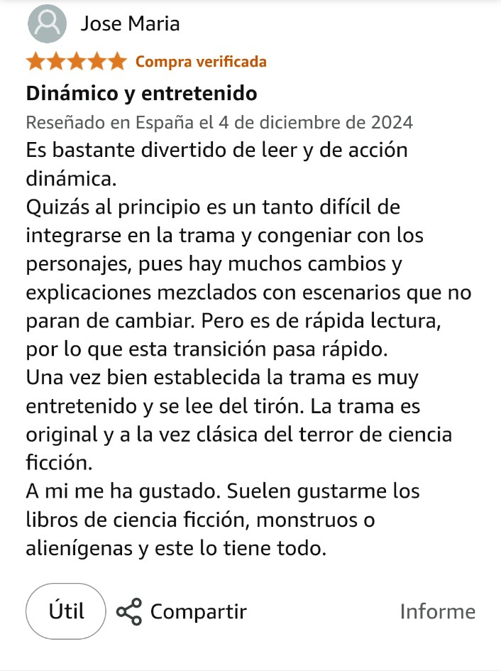 La primera reseña que recibo de mi libro "Expediente 328".

Puedes comprarlo desde amzn.eu/d/2ix2NJR
😊
