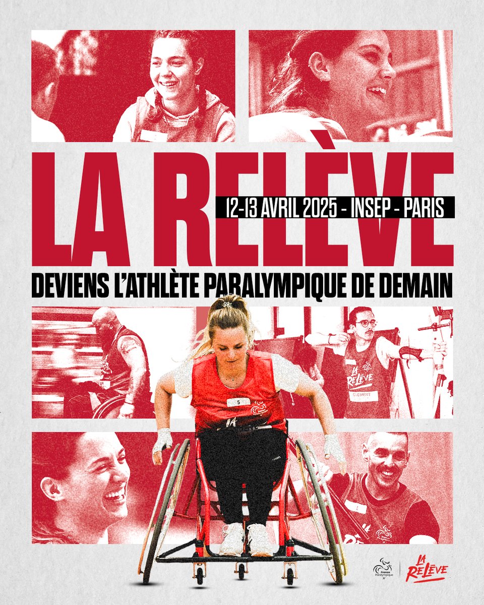 Nouvelle saison #LaRelève✨ en approche
Si la pratique de haut niveau t’intéresse, ce programme de détection est fait pour toi 🫵
Les inscriptions sont ouvertes, alors ose le défi et  deviens l’athlète paralympique de demain.
Rendez-vous à l’INSEP les 12 et 13 avril 2025