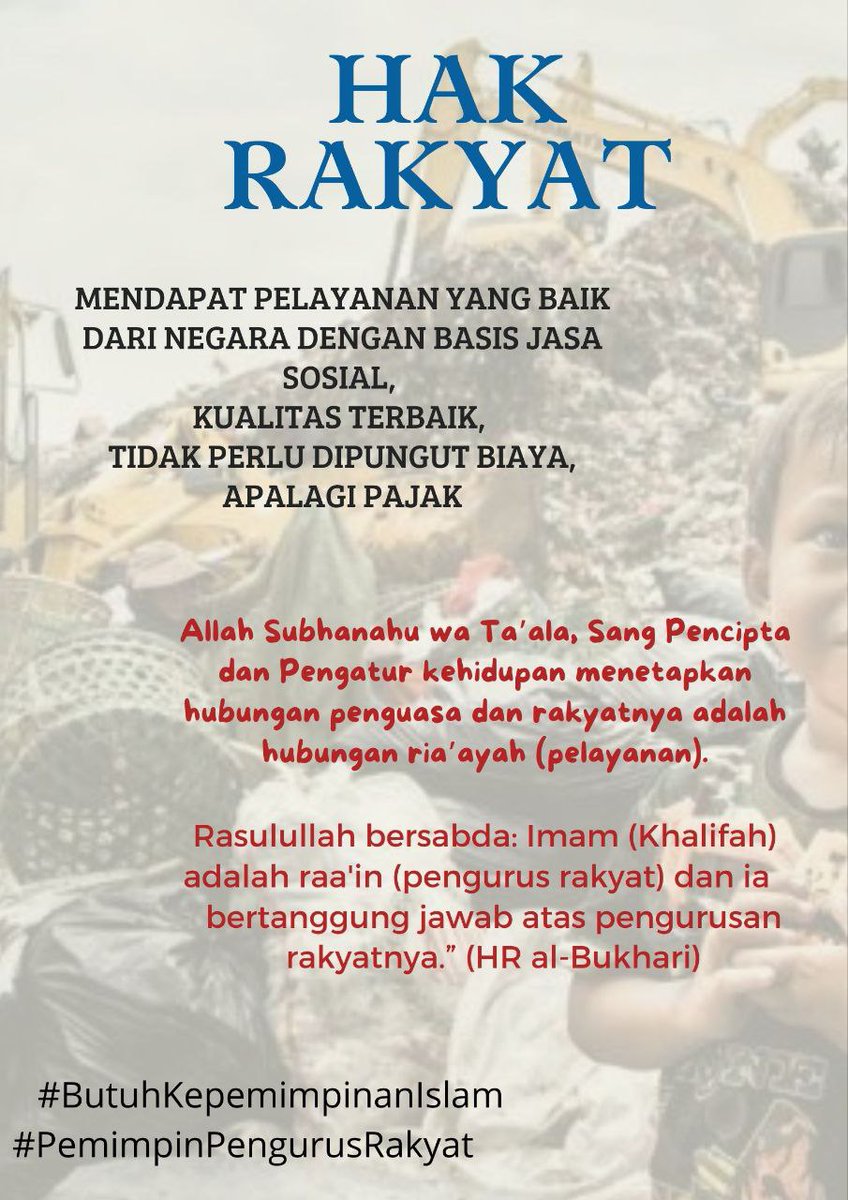 putriyanaazs's tweet photo. Hak rakyat adalah mendapatkan pelayanan baik dari negara.

#PemimpinPengurusRakyat
#ButuhKepemimpinanIslam https://t.co/pFdvdXqXBF