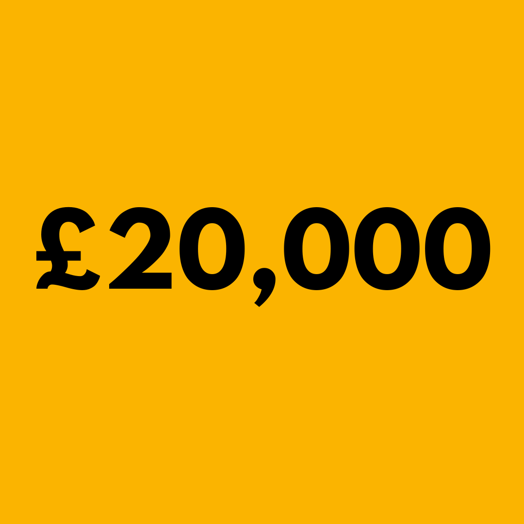The First Prize is £20,000: our biggest prize fund yet.