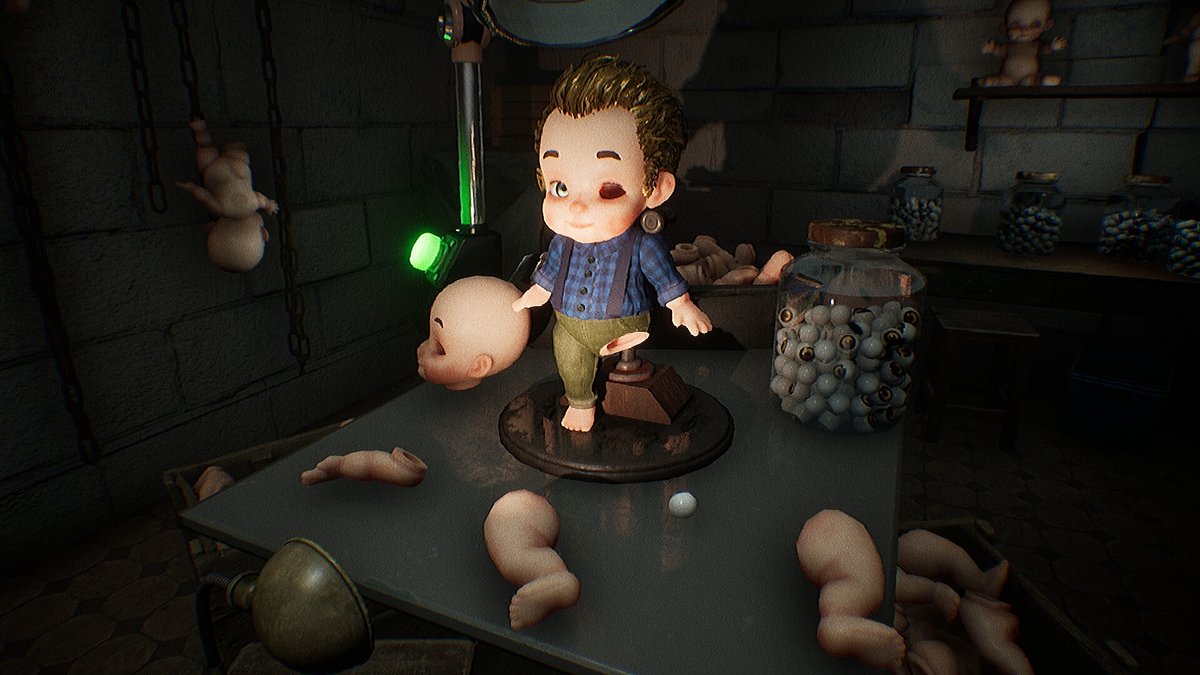 itchio's tweet photo. Dollmare (demo): Scary game about working at a toy factory 

https://t.co/SKrkMgBW2t by @alxgrade https://t.co/7xdvh8MH4i