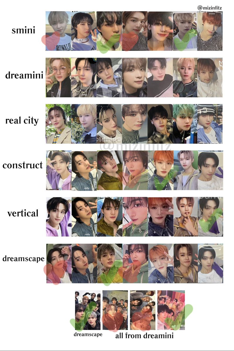 wtt nct dream dreamscape mark renjun jeno haechan jaemin chenle jisung photocard

have: see pic # 1, ✅️ in pic # 2
want: 🩷 in pic # 2 (smini, construct, dreamscape, group pc)