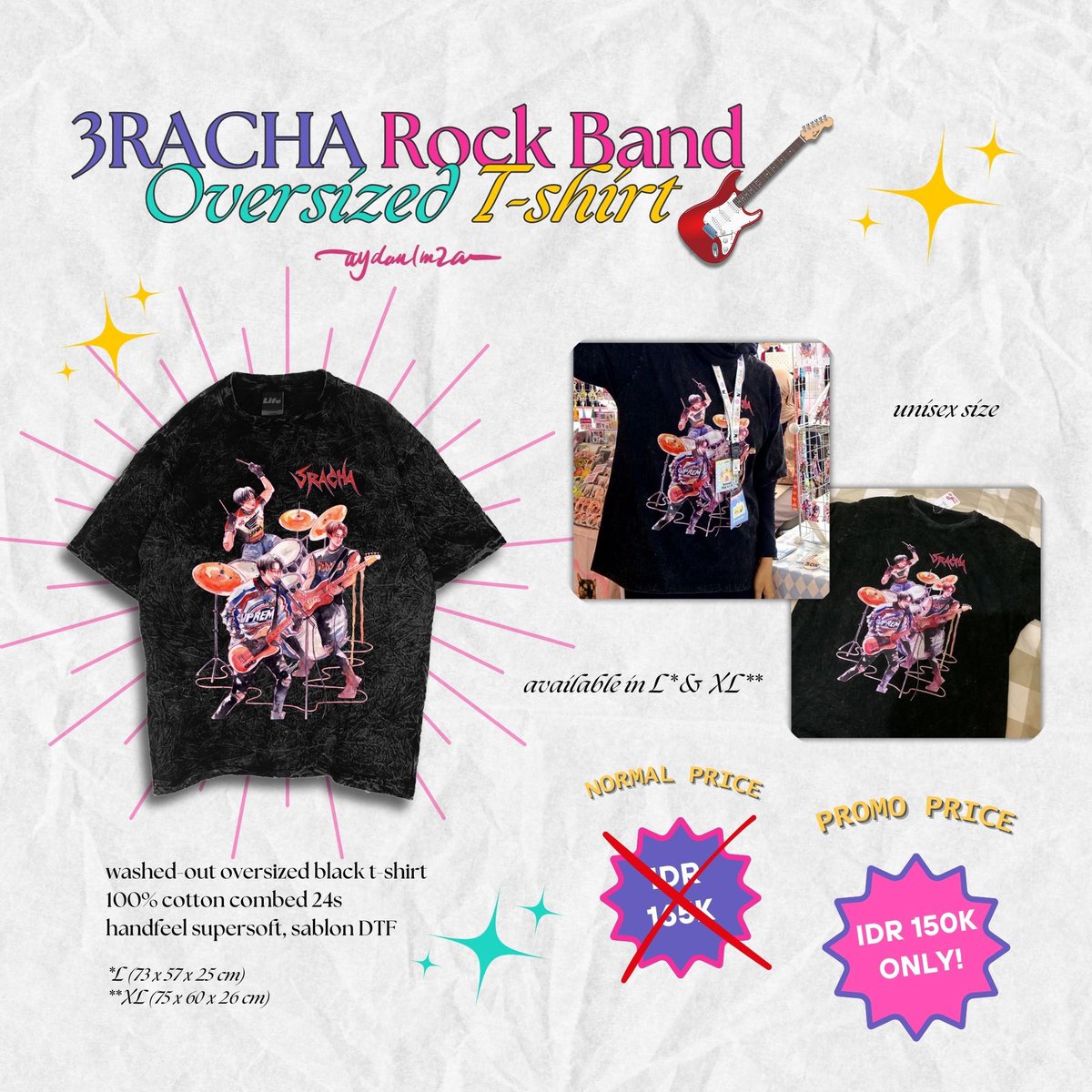 aydanimza's tweet photo. [🔁 &amp; 💗 appreciated]
OPEN PO 3RACHA ROCK BAND T-SHIRT
–– by @aydanimza 🎸💫

📆 PO: 5-8 Dec 24
📦 mail order (🇮🇩 only)
🍧 IDR 150k (normal price 165k)
🛒 available in oversize L&amp;XL

🔗 https://t.co/8SR4RAP6mI

#StrayKids_dominATE #dominATE_JAKARTA #straykids #3RACHA #stayselling https://t.co/HIv1WuYRJo