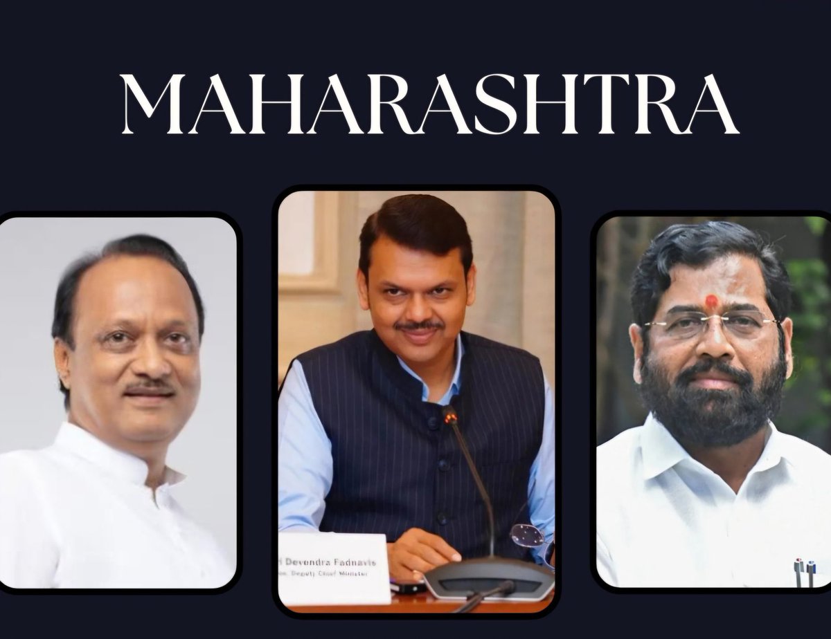Congratulations to Shri <a href="/Dev_Fadnavis/">Devendra Fadnavis</a> ji on taking oath as Chief Minister of Maharashtra and Shri <a href="/mieknathshinde/">Eknath Shinde - एकनाथ शिंदे</a> ji &amp; Shri <a href="/AjitPawarSpeaks/">Ajit Pawar</a> as Dy CMs ! Jai Hind ! Jai Maharashtra