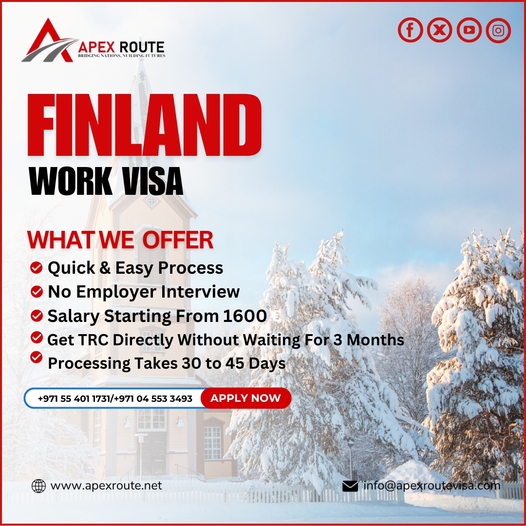 apexroutevisa's tweet image. Finland Work Visa in Just 30-45 Days! 📷
Your career in Europe is closer than you think.
Start your journey to success with a fast and hassle-free process. 📷📷

#FinlandWorkVisa #QuickProcess #ApexRoute #WorkInEurope