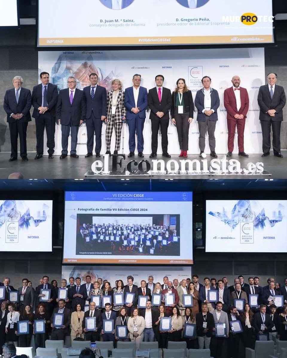 Murprotec's tweet photo. ¡#Murprotec es sinónimo de excelencia! 🌟
Hemos superado una rigurosa evaluación para obtener el sello #CIEGE por sexto año consecutivo. Este reconocimiento, otorgado por @elEconomistaes e @informa y nos sitúa entre las empresas líderes en nuestro sector. https://t.co/PYLIR3vUBC