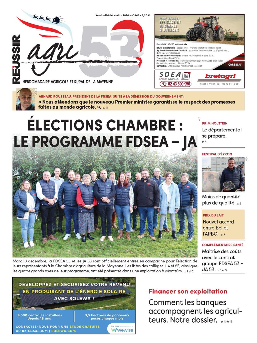 Agri_53's tweet photo. Demain @Agri53 présente la liste et le programme @fdsea53 @JEUNESAGRI53 pour les élections @ChambagriPdL.
Suite de la #mobilisation #agricole , @prix du lait @belcorporate #APBO, @phfrance : départemental @chateau_gontier, #Evron résultats #festival #viande #Noel @RenardJeanyves1 https://t.co/20ZgMSW0HY