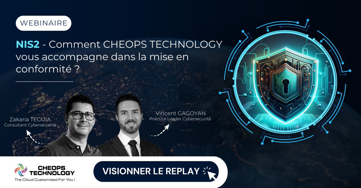 Cheops Technology (@cheopstechno) on Twitter photo 🔐 Vous avez été nombreux à participer à notre webinar sur la directive #NIS2, un véritable succès !
Si vous l'avez manqué ou souhaitez revoir les essentiels de cette directive et comment <a href="/CheopsTechno/">Cheops Technology</a> vous accompagne dans la mise en conformité 👉 eu1.hubs.ly/H0f9WXW0 🔐 Vous avez été nombreux à participer à notre webinar sur la directive #NIS2, un véritable succès !
Si vous l'avez manqué ou souhaitez revoir les essentiels de cette directive et comment <a href="/CheopsTechno/">Cheops Technology</a> vous accompagne dans la mise en conformité 👉 eu1.hubs.ly/H0f9WXW0