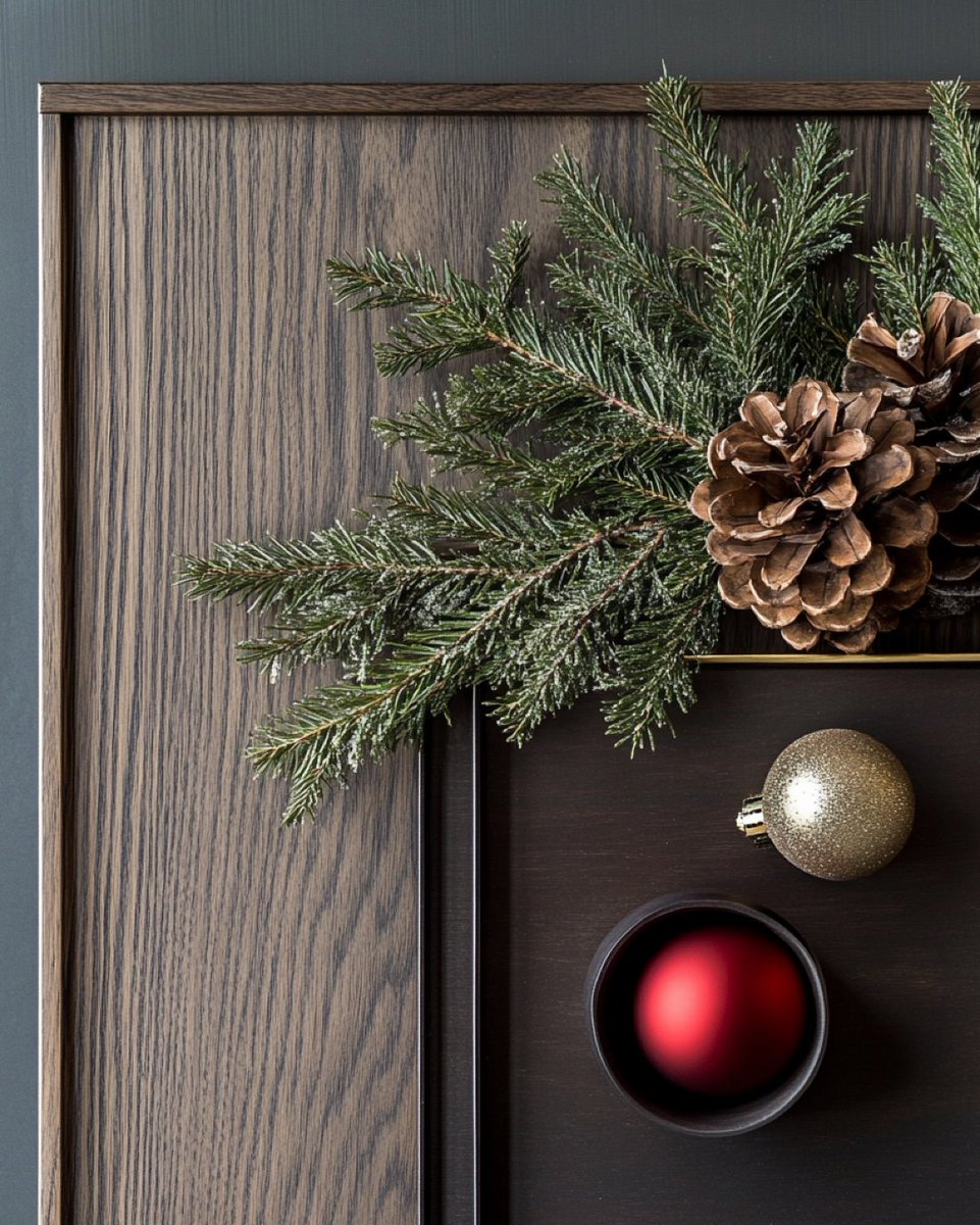CasamiaBuild's tweet photo. Create a cozy Christmas wonderland with dark wood tones! 🌲 Imagine a warm cabin vibe: dark walnut table, evergreen garlands, and twinkling lights. Add rustic ornaments like wooden stars and pinecones. How will you use dark wood in your decor? #HolidayDecor https://t.co/vZeZwmmWE0
