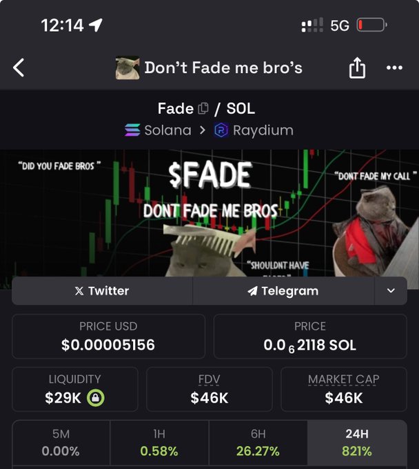 Chasing_Memes's tweet photo. @NFTDEFILAND TICKER of the day : $fade : Don't fade me bros. 
new CTO experienced team leading it.

they specialise in CTOs and have sent multiple projects in the millions. lets not fade this one.

1kEiCNCRNihbZz4Ge7gu3RBhYdsGhhmNDofH7Qapump

https://t.co/aDGPko4V7Z https://t.co/zFmrR43mQ0