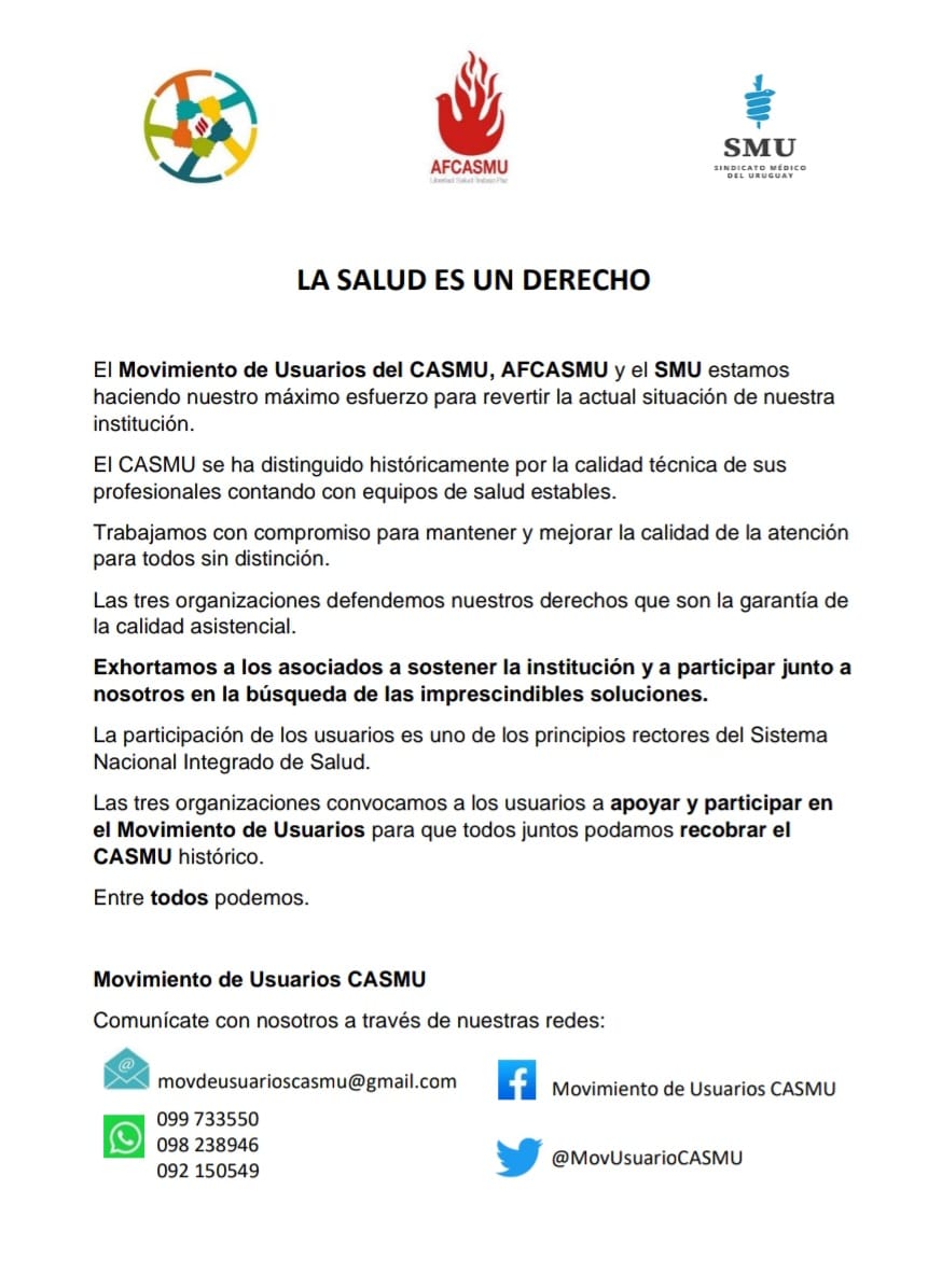 Movimiento Usuarios CASMU tweet media