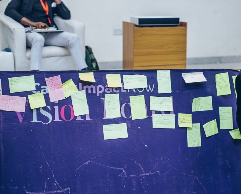 CareerImpactNow's tweet photo. At our Career Fair 2.0, held at the University of Ibadan, students participated in an engaging workshop on problem-solving. They were asked to identify challenges they face, write them down, and post them on a board—a powerful exercise in reflecting on real-world issues. https://t.co/2oyYo5EpFC