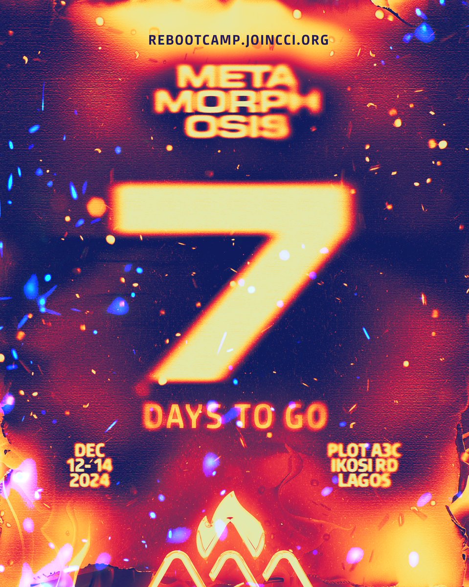 PiusErica's tweet image. It’s just 7 days to Reboot Camp!
I am ready to catch 🔥 
I am ready to Metamorphose 🔥

It’s that meeting that changed my life forever 🔥