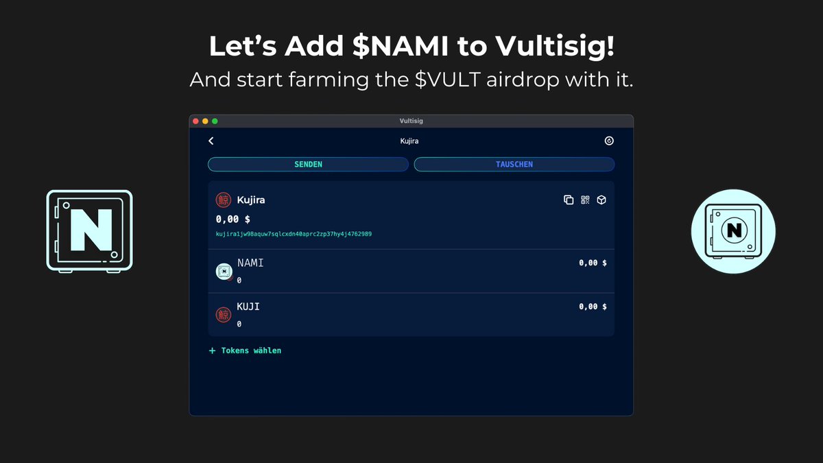 $NAMI <> <a href="/vultisig/">Vultisig</a> 

We've submitted an official request to add $NAMI to the KUJIRA chain on the hottest wallet out there! 🤝🏼

Time to farm the $VULT airdrop.

discord.com/channels/12038…