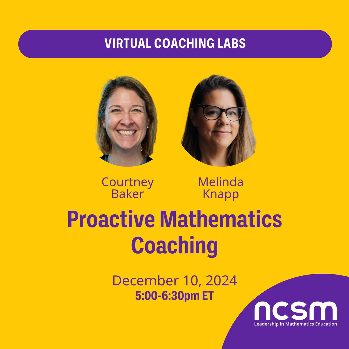 ✏️ Register today: The next #NCSM Virtual Coaching Lab is with Courtney Baker &amp; Melinda Knapp on Dec 10!

Learn more here: loom.ly/aWGnI4A 
Sign up here: loom.ly/yXoskmI

#NCSMBold #VirtualCoachingLab