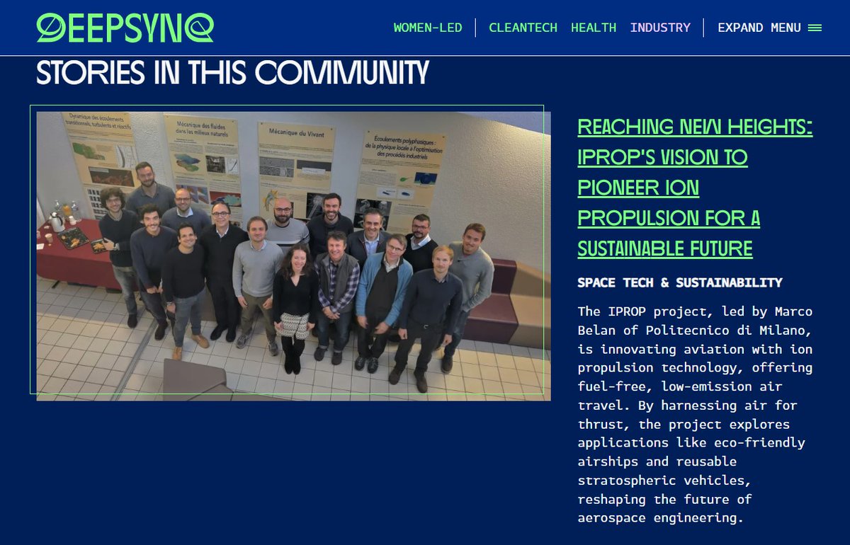 IPROP 𝐅𝐞𝐚𝐭𝐮𝐫𝐞𝐝 𝐨𝐧 𝐃𝐄𝐄𝐏𝐒𝐘𝐍𝐂 platform 
Full story here: urly.it/31368_   <a href="/IpropProject/">Iprop Project</a> financed by <a href="/EUeic/">European Innovation Council</a> @AerospacePoliMI  guides the partners <a href="/Unibo/">Università di Bologna</a> <a href="/KITKarlsruhe/">Shmoopy</a> <a href="/tudresden_de/">TU Dresden</a>
<a href="/vki_vonkarman/">von Karman Institute</a> <a href="/ISAE_officiel/">ISAE-SUPAERO</a> <a href="/CNRS/">CNRS 🌍</a>
<a href="/AeronordA/">Aeronord Aerostati</a> <a href="/FondaPoliMi/">Fondazione PoliMi</a> @ingTUDresden
