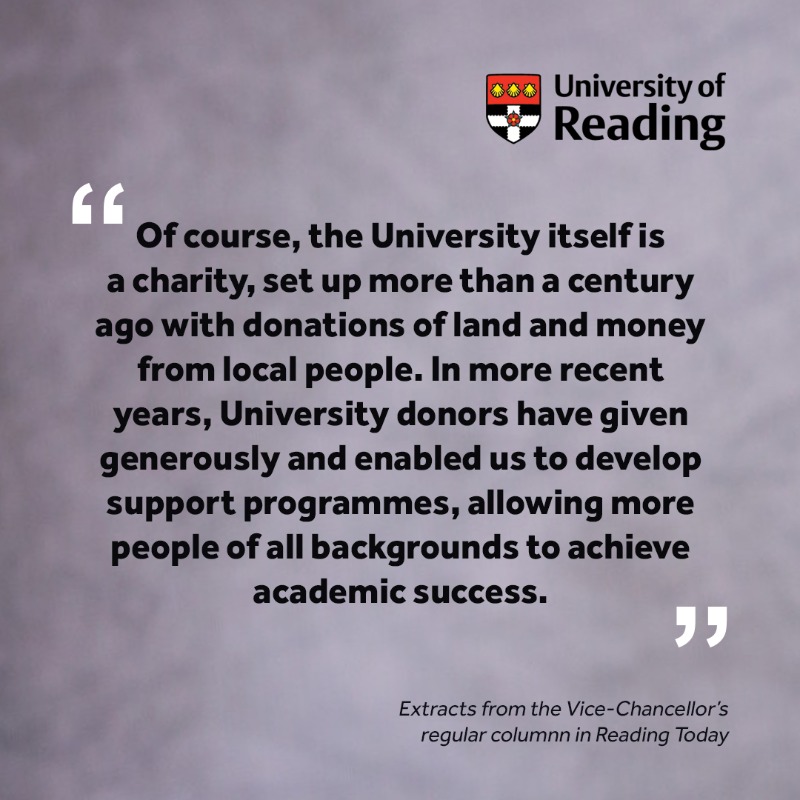 UniofReading's tweet photo. December is here, and while we start shopping for gifts, many of us are also thinking about the seasonal tradition of looking out for those less fortunate than ourselves.
Speaking in his @RdgToday column, @VandeNoort outlined @UniofReading's commitment to charity. #UniForReading
