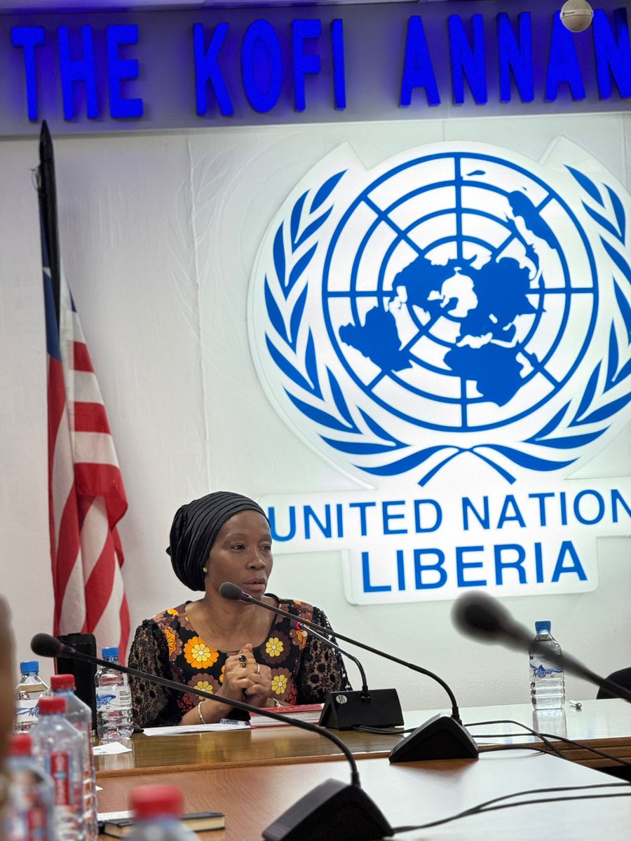 unwomenliberia's tweet photo. "When we talk about preventing #GBV in #Liberia, men’s engagement is crucial. Undermining women’s rights doesn’t benefit anyone. We can't fully develop #Liberia if women are excluded due to GBV, which harms society &amp; men too. - @ComfortLUNWomen, at the UN Men's Engagement event." https://t.co/ySkxlBwmad