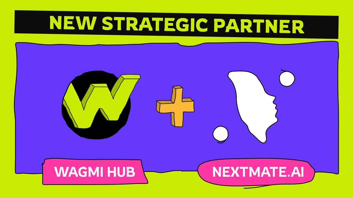 WagmiHub's tweet photo. 🚀 WAGMI HUB x Nextmate AI

Our new partner @nextmate_ai, a decentralized, AI-driven prediction market platform with memecoin integration, offering lots of tools, meme-focused AI agents and global reach with over 3 million users worldwide.

This strategic partnership brings AI innovations and immersive meme experiences, perfectly aligning with our mission to redefine the memecoin and AI ecosystem.

😉 Don’t forget to join our upcoming AMA session with @nextmate_ai and other industry leaders today!