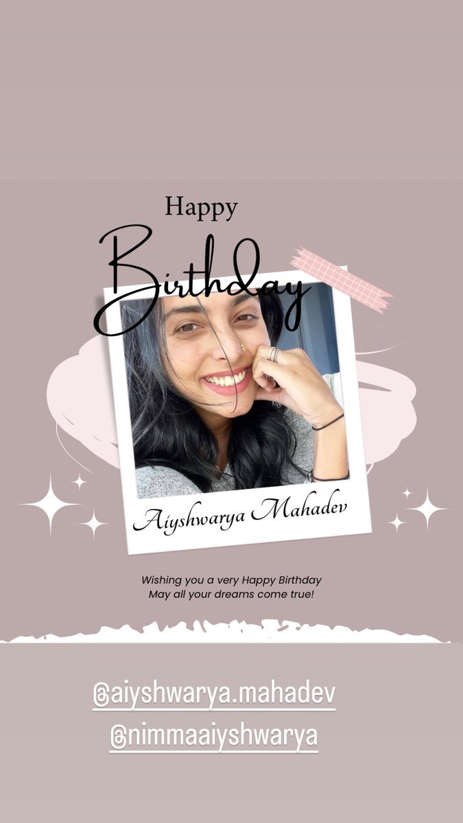 sudhi_25's tweet photo. Wishing you a very happy birthday 🥳 
@AiyshwaryaM https://t.co/rxWmHt6mlU