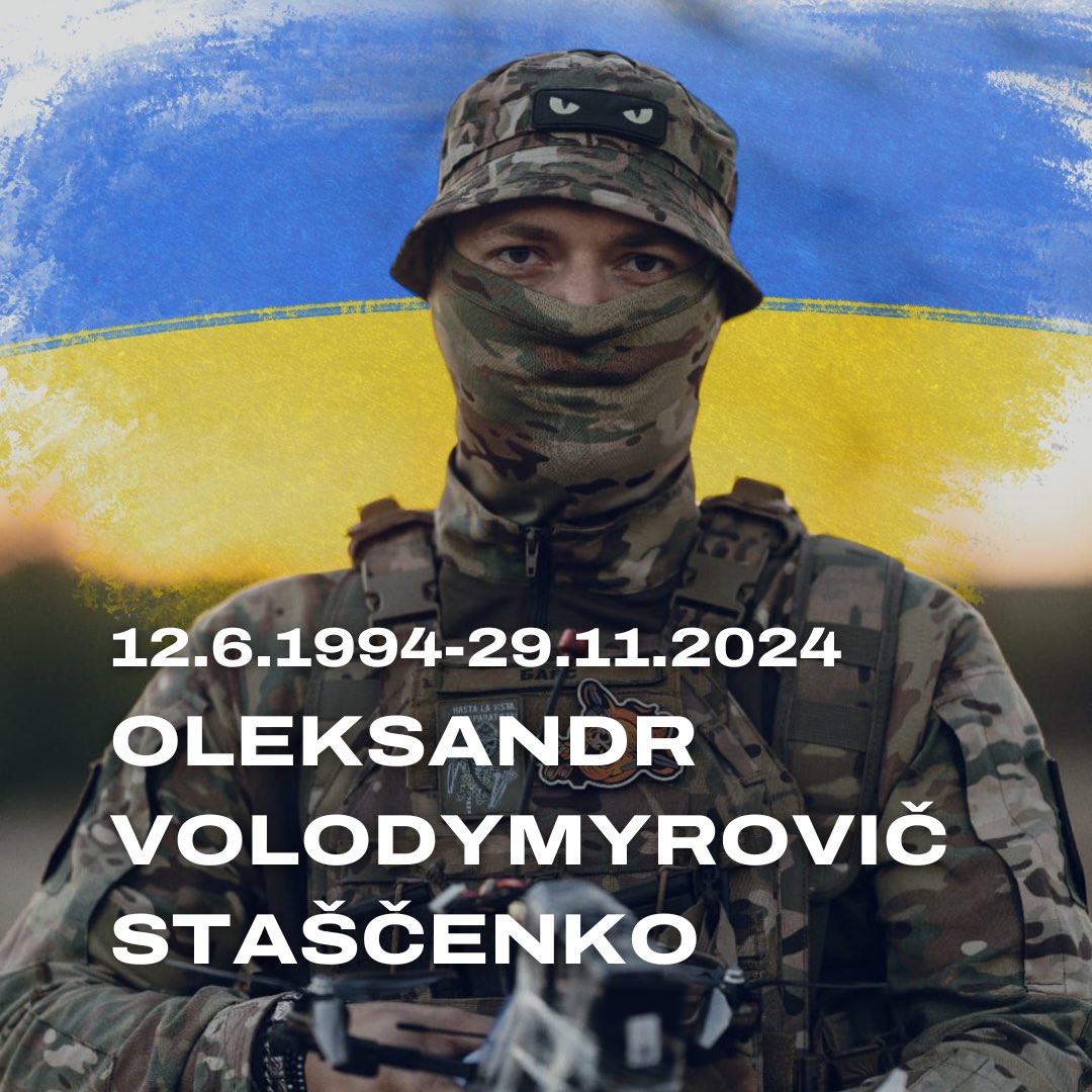TOPtym's tweet photo. 29. 11. 2024 zemřel skvělý voják z jednotky bezpilotních letounů Oleksandr Volodymyrovič Staščenko. 
Jako TOP tým vybíráme na drony pro jednotku, ve které působil. 
Snažíme se alespoň skrze sbírku uctít jeho oběť.

https://t.co/XShlRQg2Oa

#SlavaUkraini 🕯️ https://t.co/xY8RuqQutM