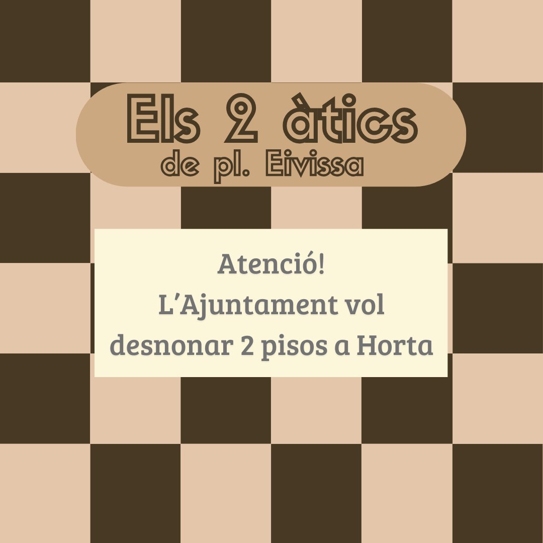 🟥 ATENCIÓ! 📣

L'Ajuntament del <a href="/pscbarcelona/">PSC Barcelona/♥️</a> pretén desnonar dos habitatges a Horta.

👇