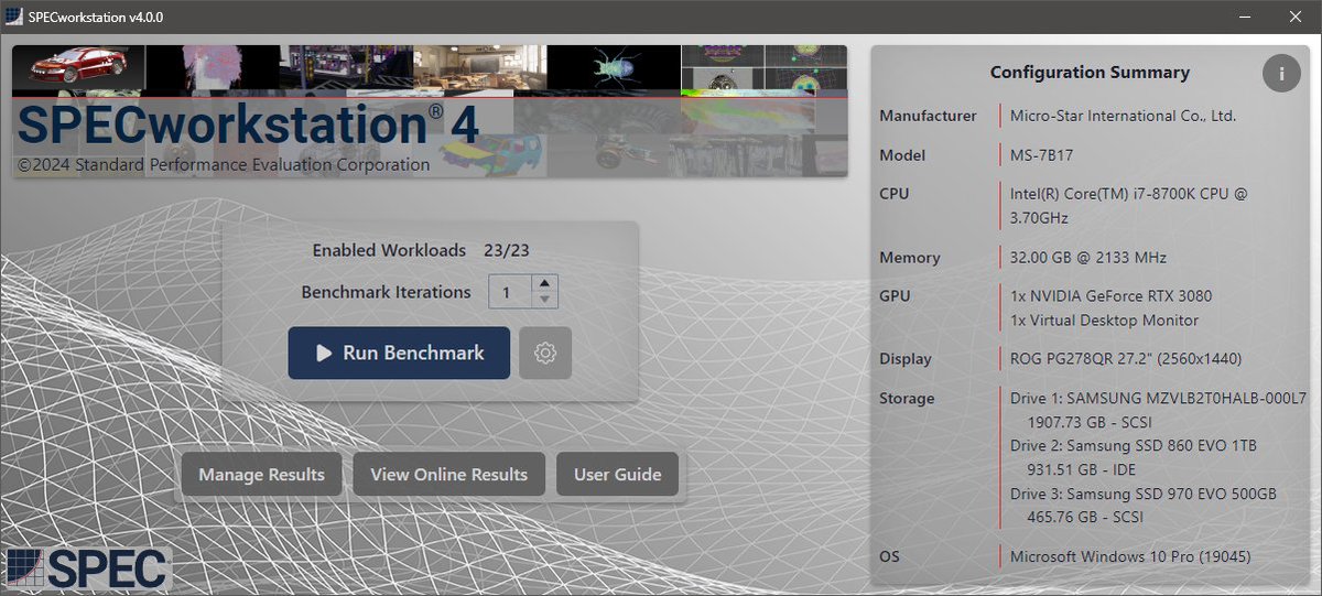 spec_perf's tweet photo. Excited to announce the new #SPECworkstation 4.0 benchmark! Key features include:

👉 Support for AI/ML
👉 New workloads &amp; coverage of 7 verticals
👉 Includes applications like Blender, Handbrake &amp; LLVM 
👉 New Accelerator subsystem &amp; UI

Learn more at: https://t.co/5wVEo0PMqQ https://t.co/w8jpGzlMU3