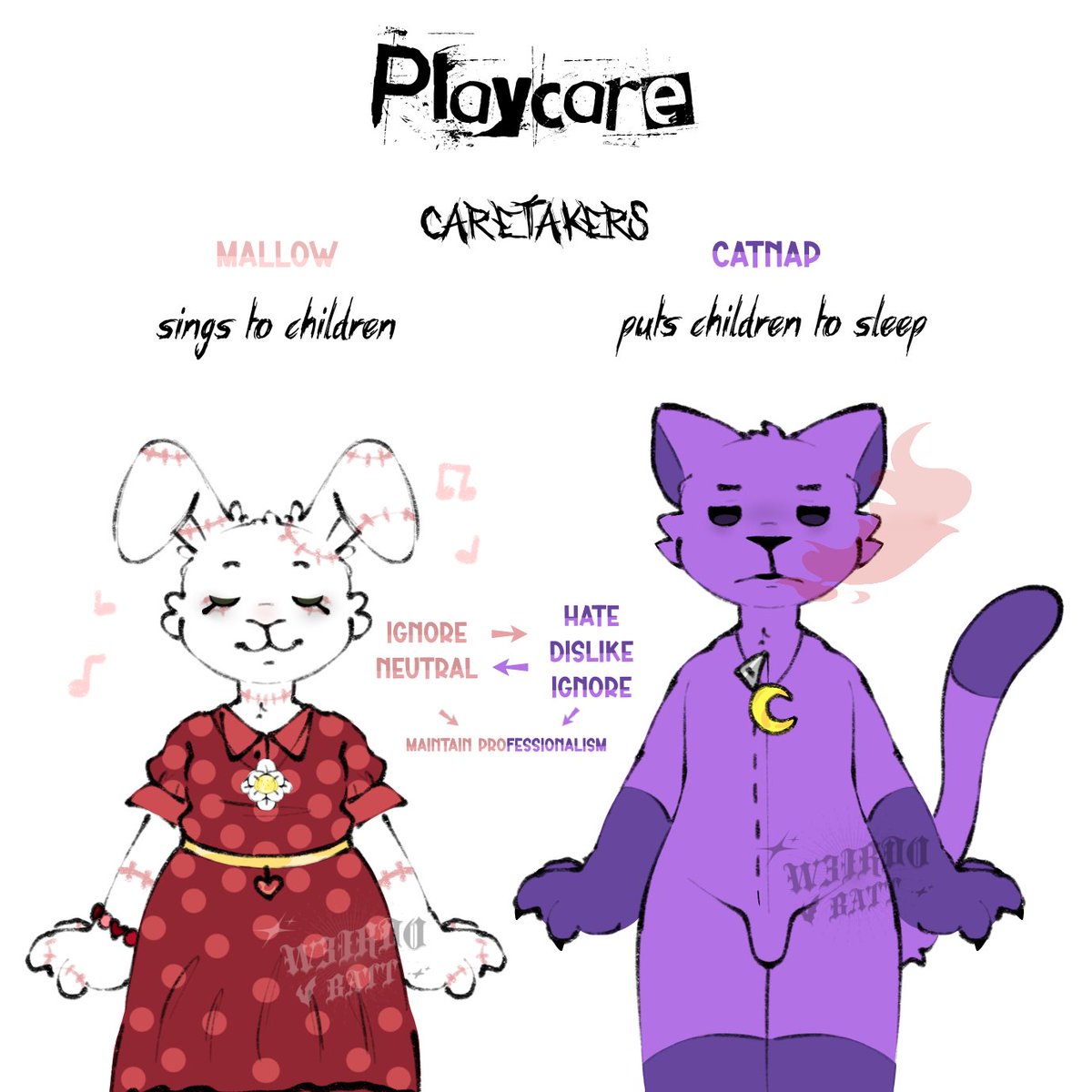 viotedell's tweet photo. Shitpost.🗑

Mallow's Relationship with Smiling Critters. And I'll probably add the rest of them.

FACT：
Because of Mallow's pleasant, melodic and lullaby voice, they decided to make her a caretaker so that she could sing to children before bedtime.
#SmillingCrittersOC https://t.co/qIrMUm5KFj