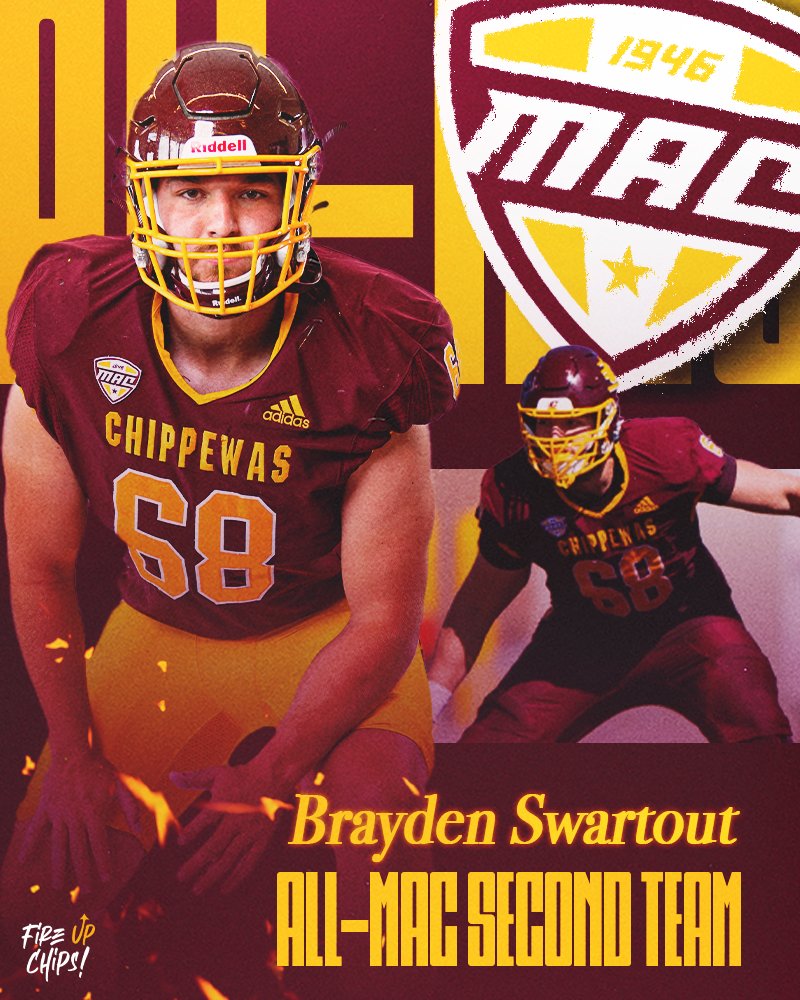 🏆 Earning his second career All-<a href="/MACSports/">MACtion</a> is OL Brayden Swartout!

✔️ Second Team All-MAC
✔️ 39 games played
✔️ 29 consecutive starts at Right Tackle!

#FireUpChips 🔥⬆️🏈
