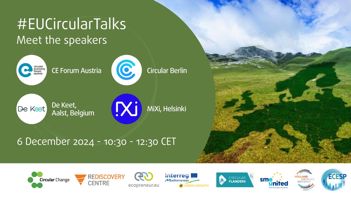 EESC_NAT's tweet image. 🚨 Don’t miss the #EUCircularTalks on Bridging local and European networks.

Tomorrow 🕙10:30-12:30 CET📍Online
💡 Discussions:
-Defining circular hubs
-Advancing #EUCircularEconomy goals
-Supporting social enterprises &amp;amp; local partnerships

👉 europa.eu/!gMK6cy