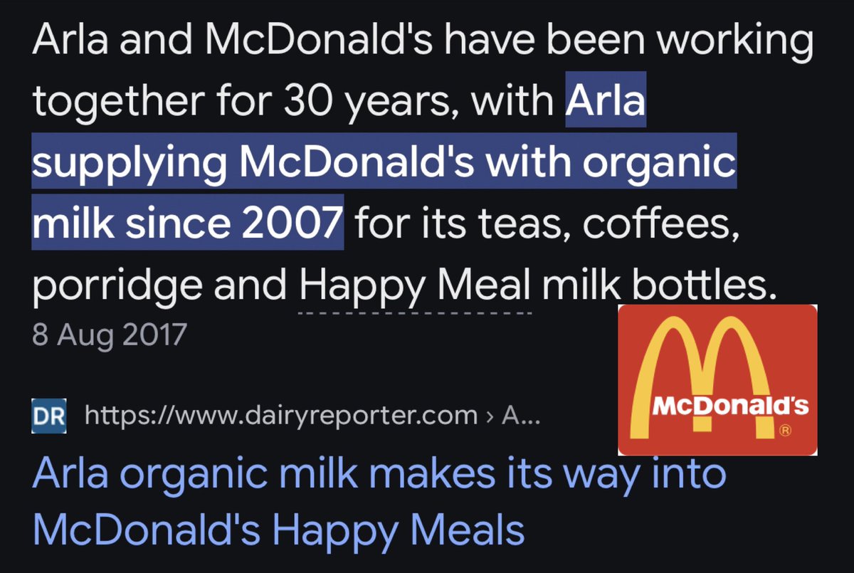 Did you know ?

That McDonald’s uses Arla Milk