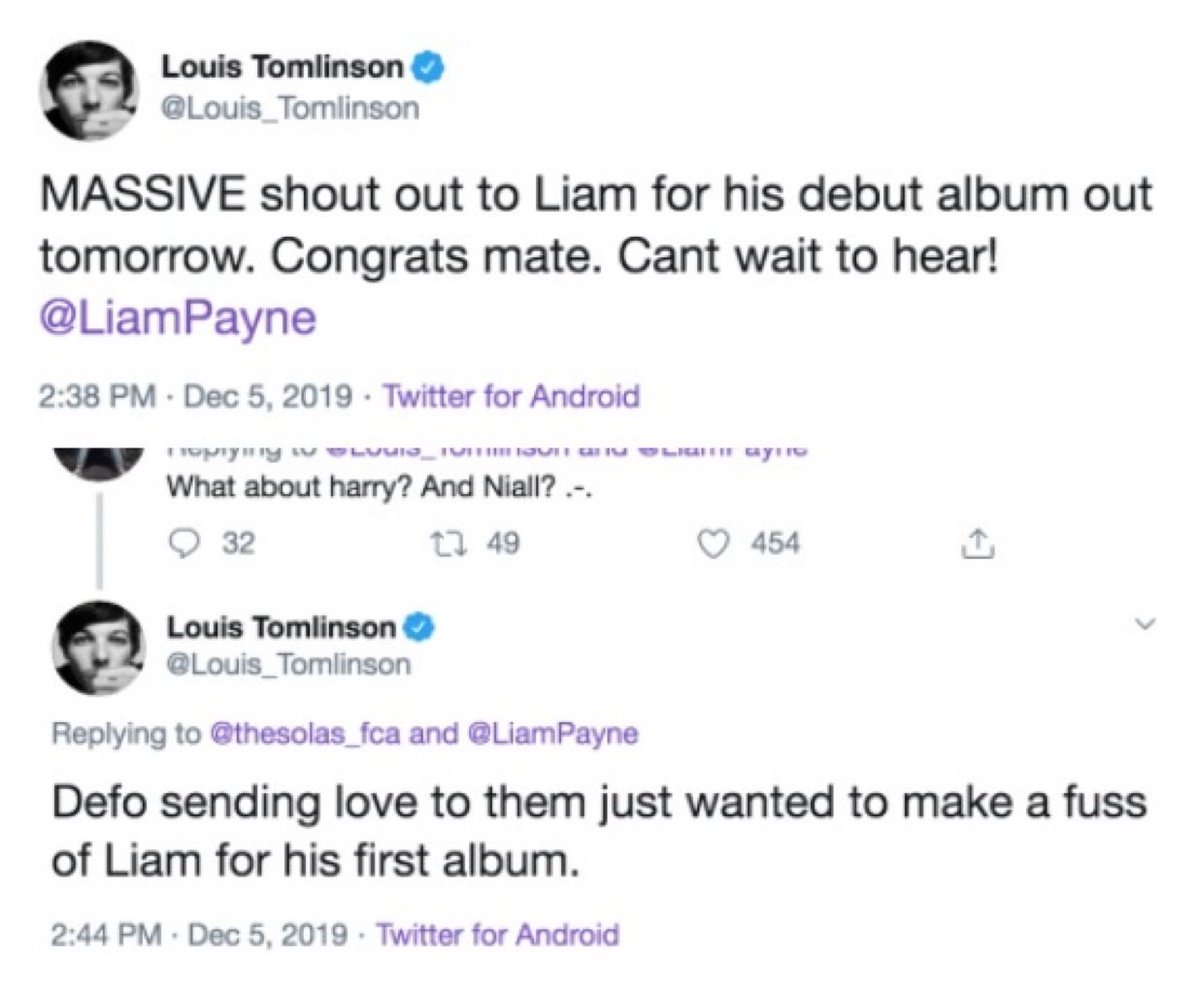 lulisziam's tweet image. há 5 anos a gente estava no pré-lançamento do LP1, e ninguém mais do que louis tomlinson estava divulgando o álbum do liam. o que o louis fez pelo liam publicamente, ninguém mais fez.

fique bem Lou 🖤
