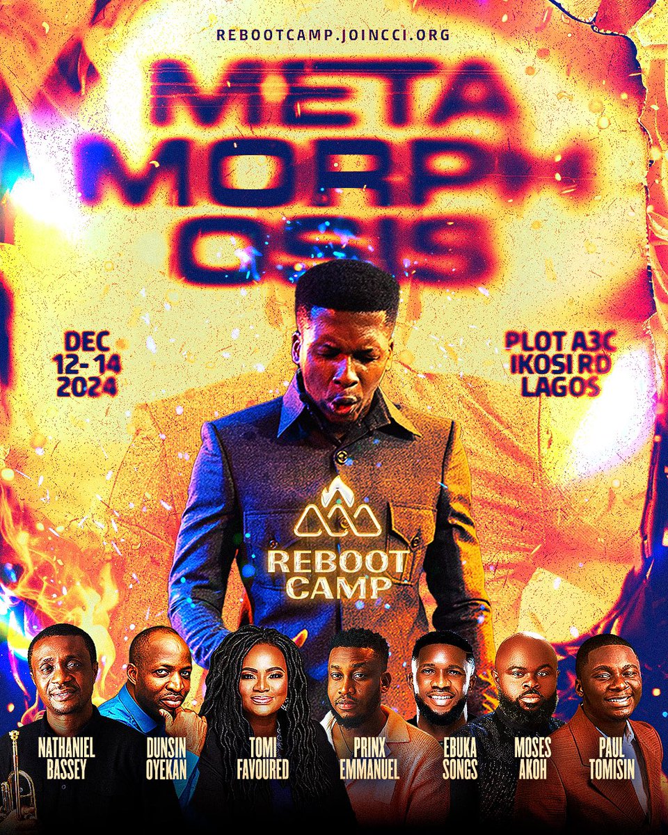 PiusErica's tweet image. Where will you be on the 12th - 14th December 2024?????

I will be at Ori Oke Reboot Camp🔥

This is your invite to the Camp meeting that will change your life ❤️
I hope to see you there🫶🏾

#DemNoDeyMissRebootCamp