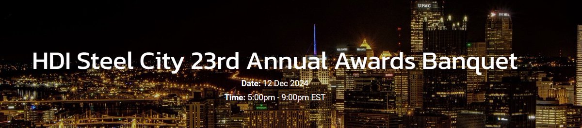 ⏳ Deadline Alert: Tomorrow is the LAST day to register for the Steel City Awards Banquet &amp; Holiday Party! 🎄🏆
📅 Celebrate Pittsburgh’s best talent in IT, enjoy dinner, and network!
🛑 Don’t wait—RSVP now: hdc-steelcity.silkstart.com/events/hdi-ste…