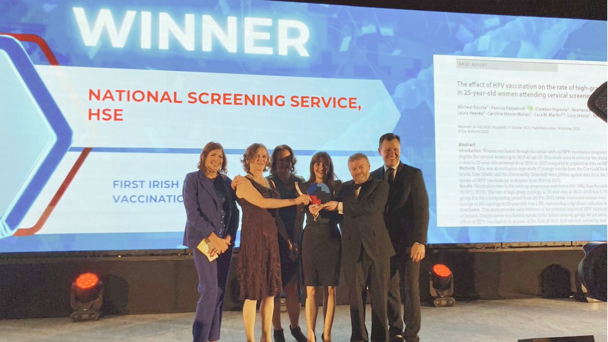 National Screening Service (@nsshse) on Twitter photo Our award-winning collaborative research combined #CervicalCheck data with <a href="/HSEImm/">HSE National Immunisation Office (NIO)</a> data, and demonstrates the impact of HPV vaccination on cervical cancer - steering Ireland towards #cervicalcancerelimination.
👉 tinyurl.com/nss-2024-iha-1
#IMTIHA2024 #ChooseScreening Our award-winning collaborative research combined #CervicalCheck data with <a href="/HSEImm/">HSE National Immunisation Office (NIO)</a> data, and demonstrates the impact of HPV vaccination on cervical cancer - steering Ireland towards #cervicalcancerelimination.
👉 tinyurl.com/nss-2024-iha-1
#IMTIHA2024 #ChooseScreening