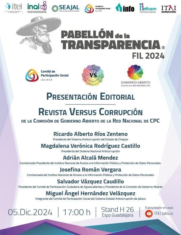 📣#Eshoy la Presentación Editorial de la “Revista #VersusCorrupción” de la Comisión de Gobierno Abierto de la <a href="/CpcRed/">Red Nacional de CPC.</a>, en el marco de la <a href="/FILGuadalajara/">FIL Guadalajara</a>.

🗓️05 de diciembre de 2024
⏰17:00 hrs
🎥 youtube.com/@iteijalisco?s…

#EstadoAbierto
#SomosAnticorrupción