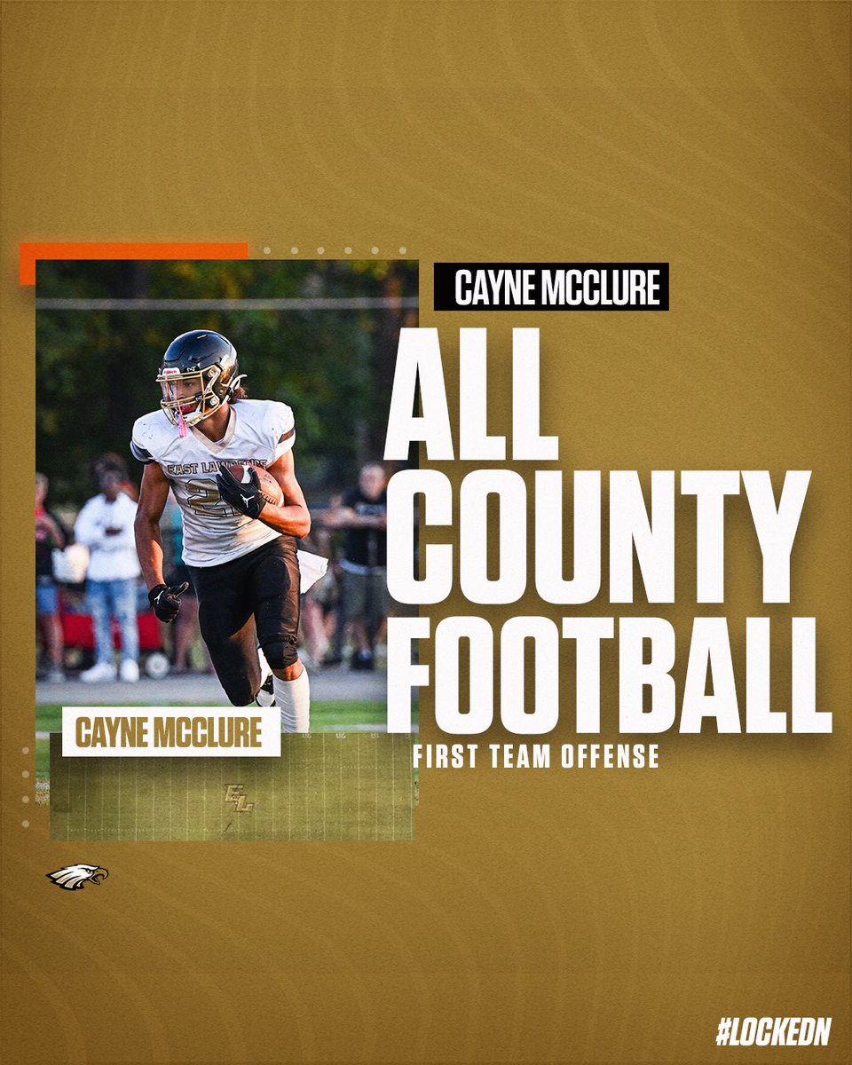Congratulations to Sophmore Cayne McClure for making All-County Football in Moulton Advertiser.

#EastLawrenceAthletics | #LockedN