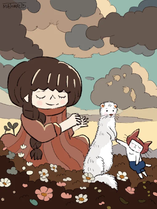 今は本当に幸せだよ。                            #絵 #イラスト #猫 #ネコ #Cat 