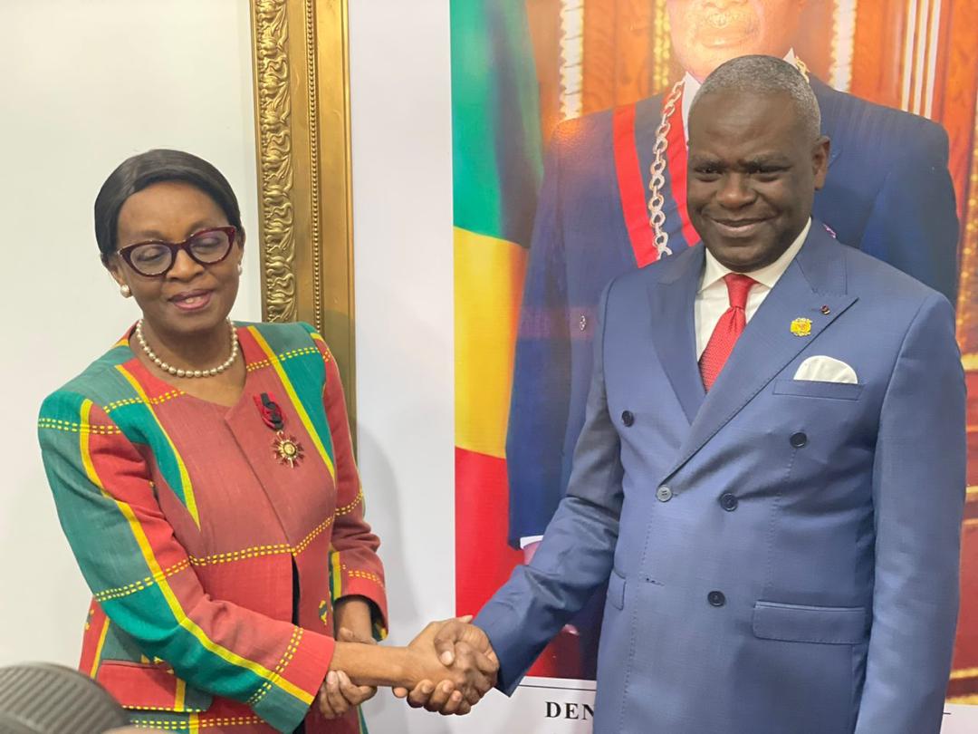sodjinoudossou's tweet photo. Distinction de @MoetiTshidi au rang d'officier de l'ordre du mérite congolais par @MakossoAnatole premier ministre @GouvernementCG en présence @MokokiG @MSP_CG ce 5 décembre 2024: résultat d'un leadership à fort impact sur santé et bien-être en Afrique @DrTedros @PR_Congo @WHO https://t.co/DNq0q2Abet
