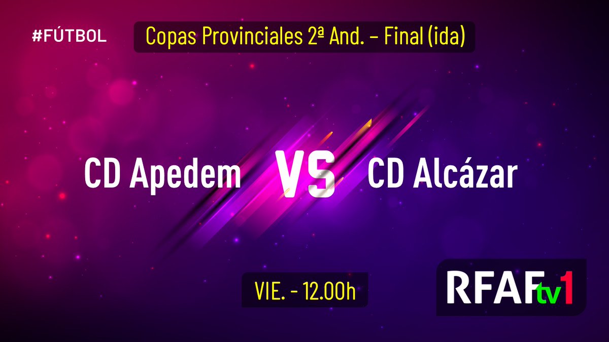 RFAF's tweet photo. ⚽️𝙋𝒖𝙚𝒏𝙩𝒆 𝒅𝙚 𝙇𝒐𝙘𝒐𝙨 𝙙𝒆𝙡 𝙁𝒖́𝙩𝒃𝙤𝒍  

1⃣6⃣ Partidazos hoy  viernes que arrancan a las 12.00 h. 

⚔️ #CDApedem 🆚 @CDAlcazar1926
⚔️ @Candor_CF 🆚 #CDBanús
⚔️@CDCantillana 🆚 @CDSanMarcos
⚔️#LaLiriaBalompié 🆚 @palmar_vr 

📺 En directo #RFAFtv 

💟 #FútbolRFAF
