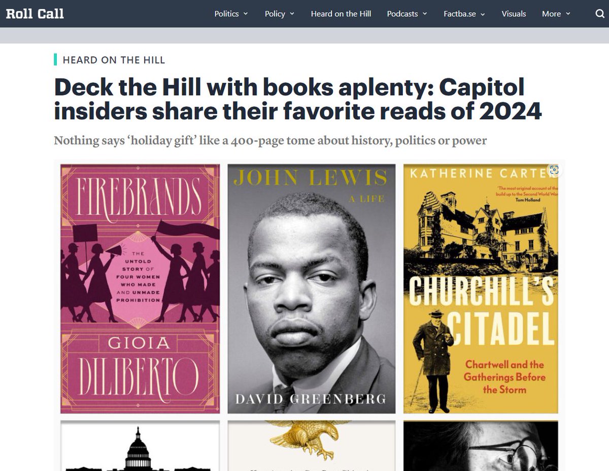 Katherine Carter (@katieculture) on Twitter photo Wonderful to see Churchill's Citadel in @RollCall 's 'Capitol insiders share their favourite reads of 2024' list. ✌📙
For the full list: rollcall.com/2024/12/05/cap… Wonderful to see Churchill's Citadel in @RollCall 's 'Capitol insiders share their favourite reads of 2024' list. ✌📙
For the full list: rollcall.com/2024/12/05/cap…